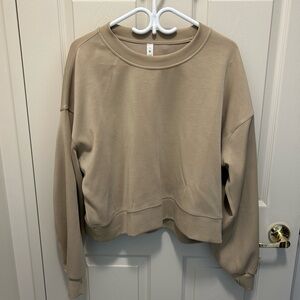 Lululemon Softstreme Cropped Crew, XL, Tan